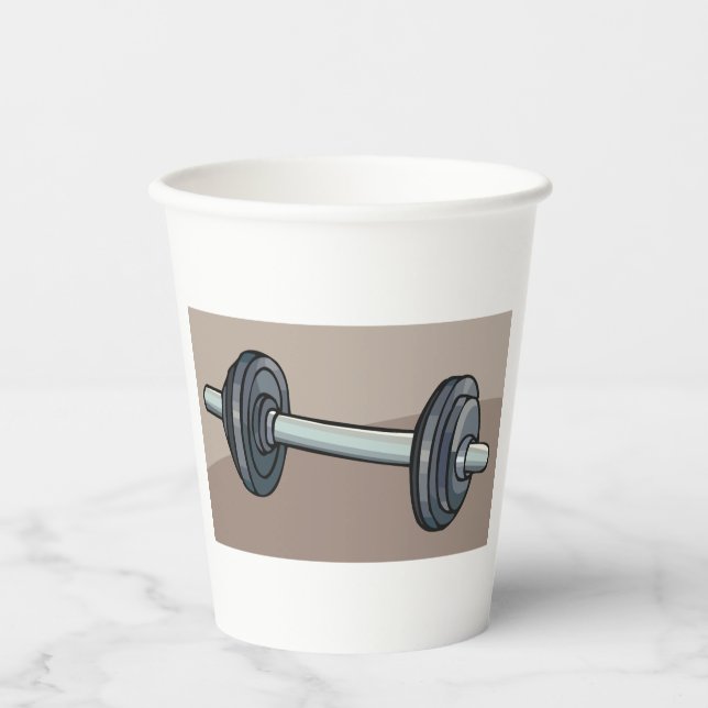 Barbell Weightlifting Gym Fitness Lover  Paper Cups (Front)