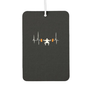 Barbell Weightlifting Heartbeat Bodybuilding Cool Car Air Freshener