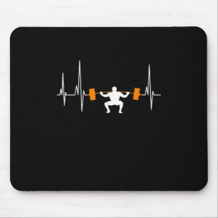Barbell Weightlifting Heartbeat Bodybuilding Cool Mouse Pad