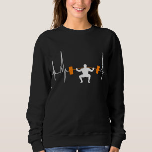 Barbell Weightlifting Heartbeat Bodybuilding Sweatshirt