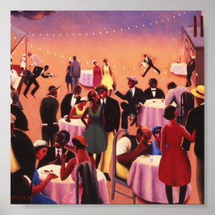 Barbeque Painting -Archibald Motley Art Deco  Poster