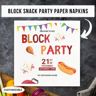 Barbeque Snack Picnic Fun Neighbourhood Block Part Napkin