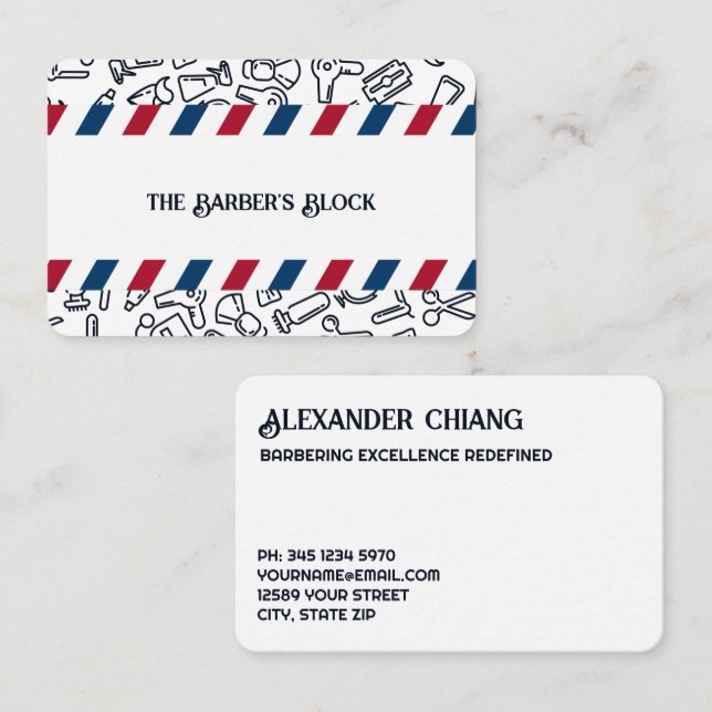 Barber Barbershop Business Card (Front/Back)