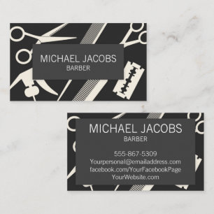 Barber Barbershop Hair Stylist Men Business Card