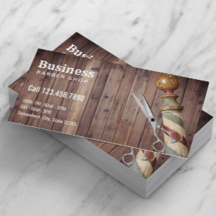 Barber Barbershop Hair Stylist Vintage Rustic Business Card