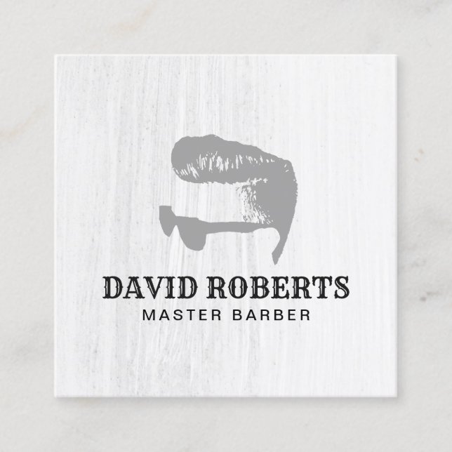 Barber Barbershop Master Hair Stylist Minimalist Square Business Card (Front)