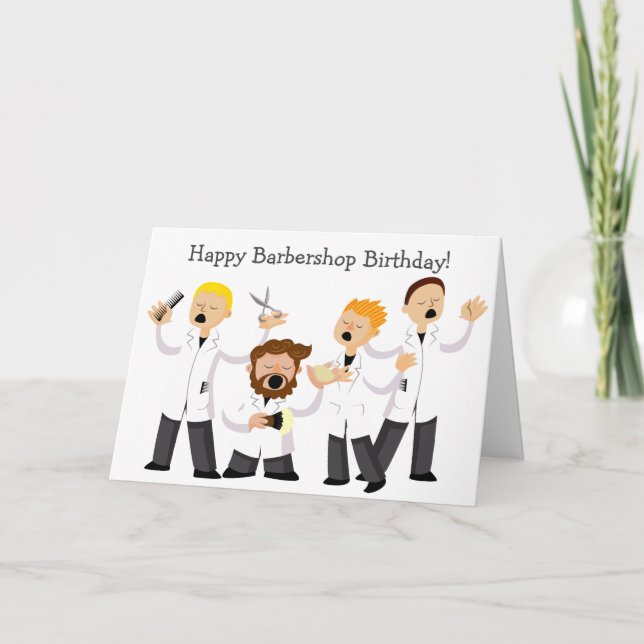 Barber Barbershop Quartet Birthday Greetings Card (Front)