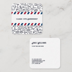 Barber Barbershop Square Business Card