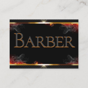 Barber Black, Grey, Gold Business Card