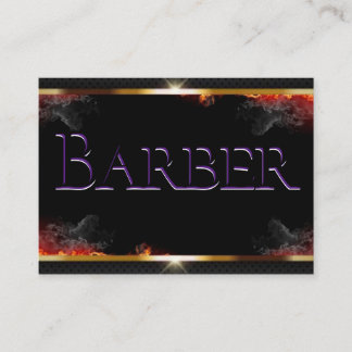 Barber Black, Grey, Gold Business Card