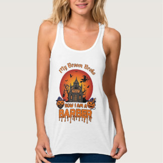 Barber Broom Broke Halloween Pumpkin Clipper Haunt Singlet