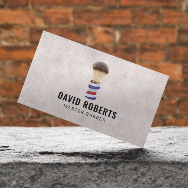 Barber Brush Logo Barbershop Hair Stylist Business Card (Creator Uploaded)
