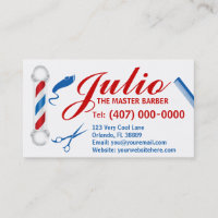 Barber Business Card Design (Customisable, pole)