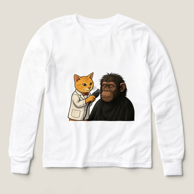 Barber Cat & Chill Gorilla Sticker (Design Front)
