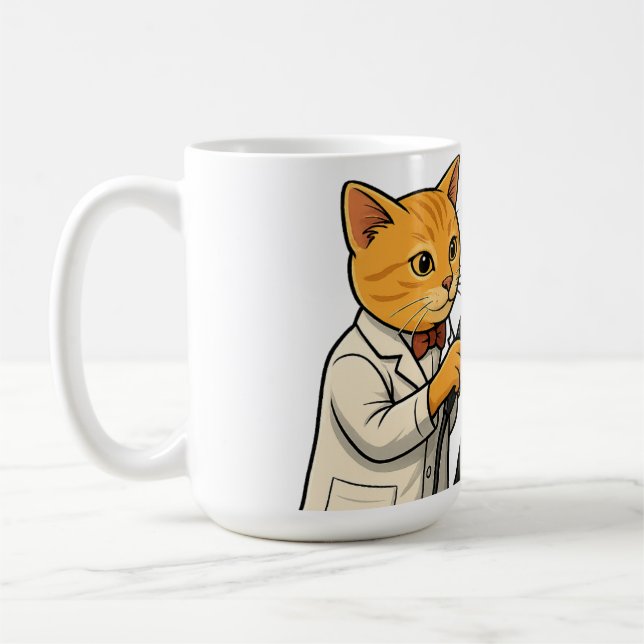 Barber Cat & Chill Gorilla Sticker Coffee Mug (Left)