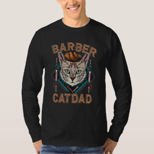 Barber Cat Dad Hairdresser Animal Men Father's Day T-Shirt