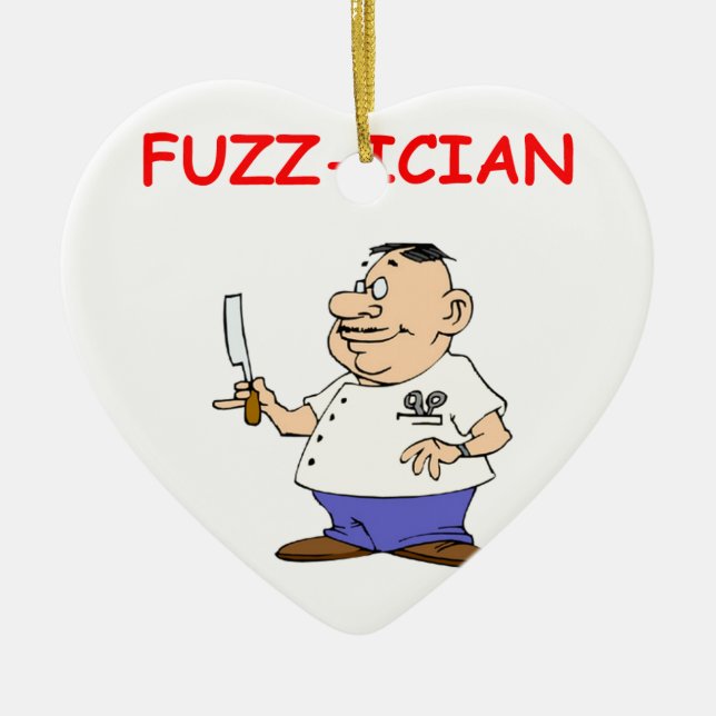 barber ceramic tree decoration (Front)