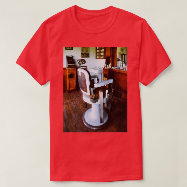 Barber Chair And Cash Register T-Shirt (Design Front)