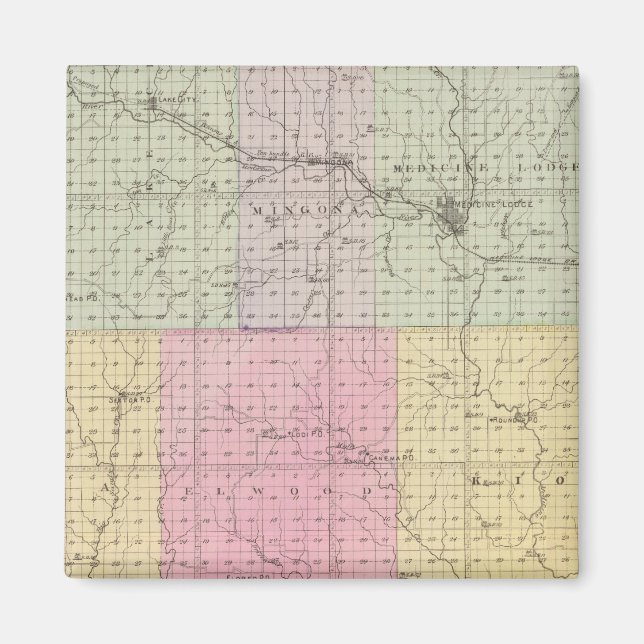 Barber County and Hazelton, Kansas Magnet (Front)