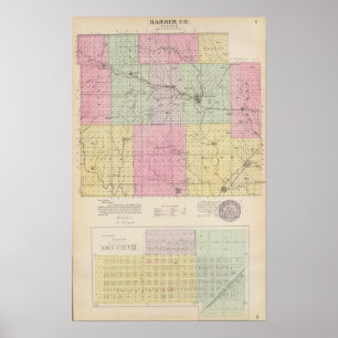 Barber County and Hazelton, Kansas Poster