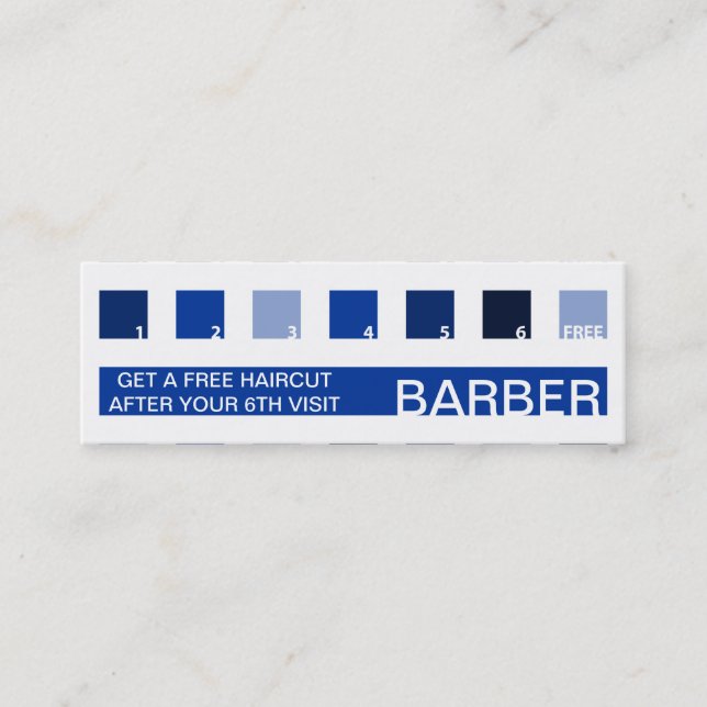 BARBER customer appreciation (mod squares) Loyalty Card (Front)
