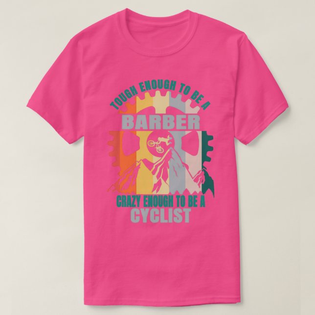 Barber Cyclist Design T-Shirt (Design Front)
