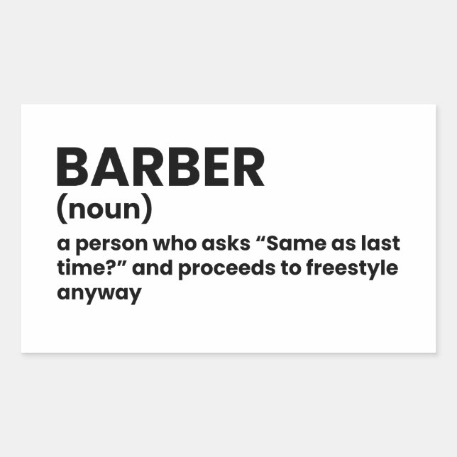 Barber Definition Sticker Gift (Front)