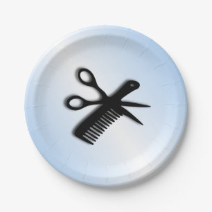 Barber Design Paper Plate