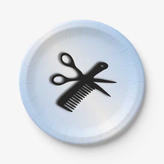 Barber Design Paper Plate (Front)