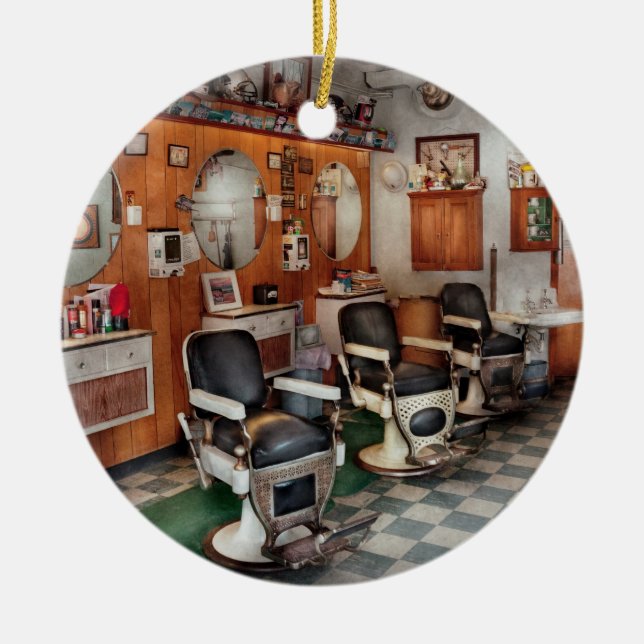 Barber - Frenchtown Barbers Ceramic Tree Decoration (Front)