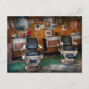 Barber - Frenchtown, NJ - Two old barber chairs Postcard