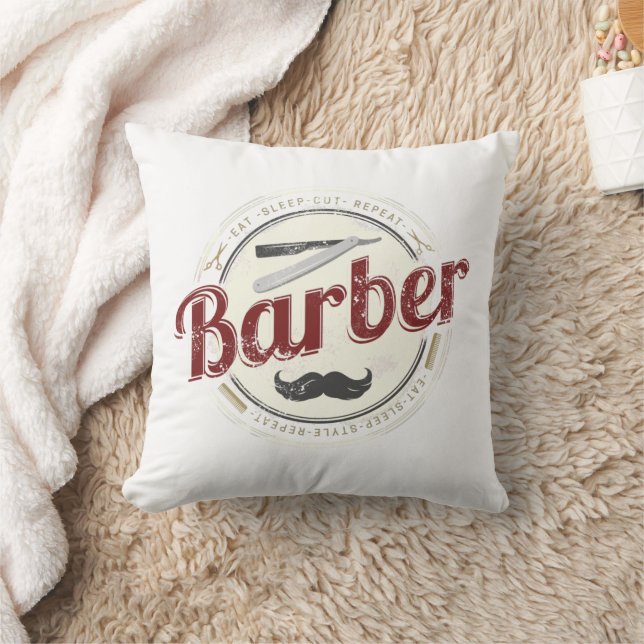 Barber Hair Hustler Hairdresser Retro Hairstylist Cushion (Blanket)