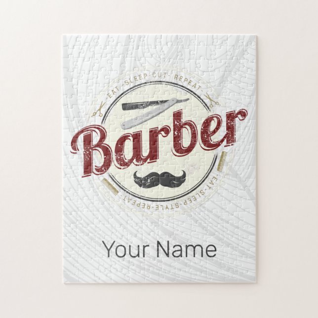 Barber Hair Hustler Hairdresser Retro Hairstylist Jigsaw Puzzle (Vertical)