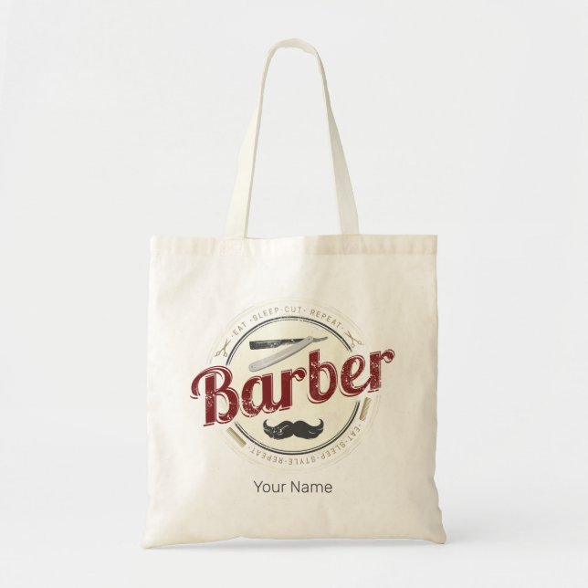 Barber Hair Hustler Hairdresser Retro Hairstylist Tote Bag (Front)
