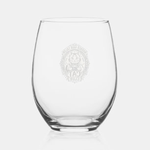 Barber Hair Salon Cat Funny Cat Graphic - Barber H Stemless Wine Glass
