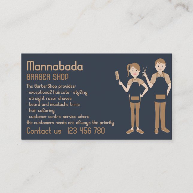 Barber Hair Salon kids men women Business Card (Front)