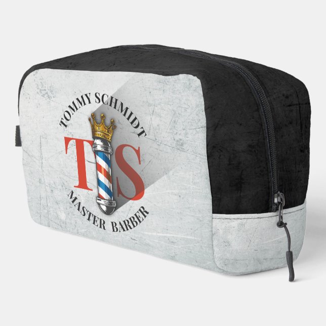 Barber Hair Shop King Crown Barber Pole Hair Salon Dopp Kit (Right Corner)