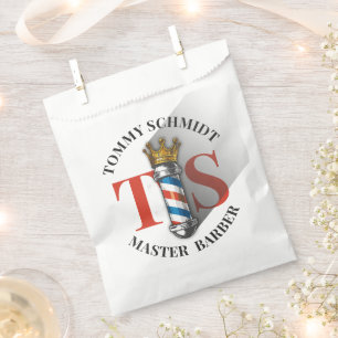 Barber Hair Shop King Crown Barber Pole Hair Salon Favour Bags