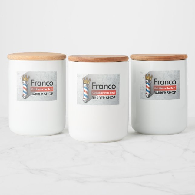 Barber Hair Shop King Crown Barber Pole Hair Salon Food Label (Bottles)