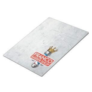 Barber Hair Shop King Crown Barber Pole Hair Salon Notepad