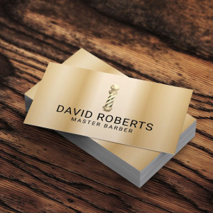 Barber Hair Stylist Hairdresser Barbershop Gold Business Card