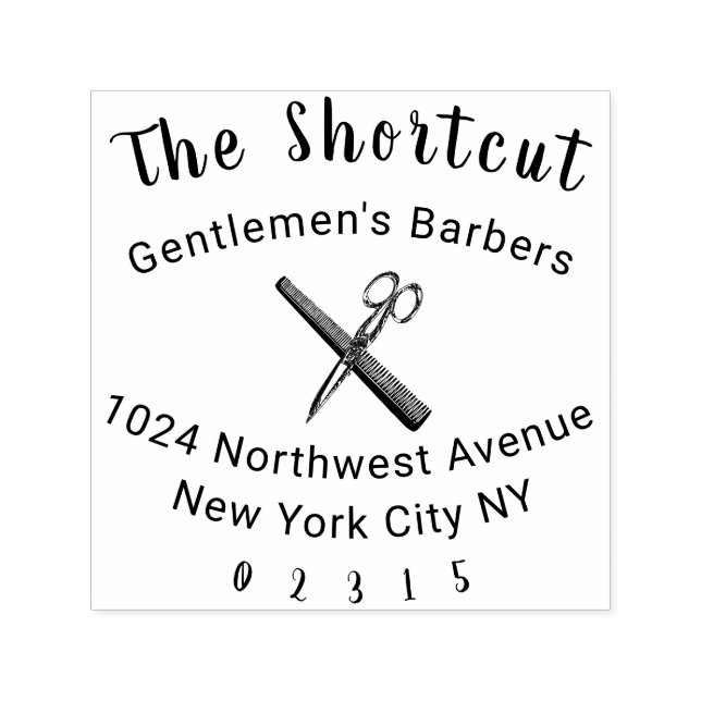 Barber, hairdresser self-inking stamp (Design)