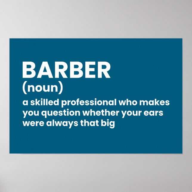 Barber Humour Definition Poster (Front)