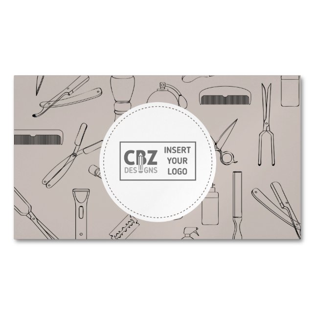 Barber Icons Professional Magnetic Business Card (Front)
