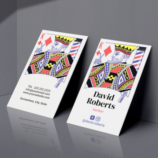 Barber King of Diamonds Hair Hairdresser #2 Business Card (Creator Uploaded)