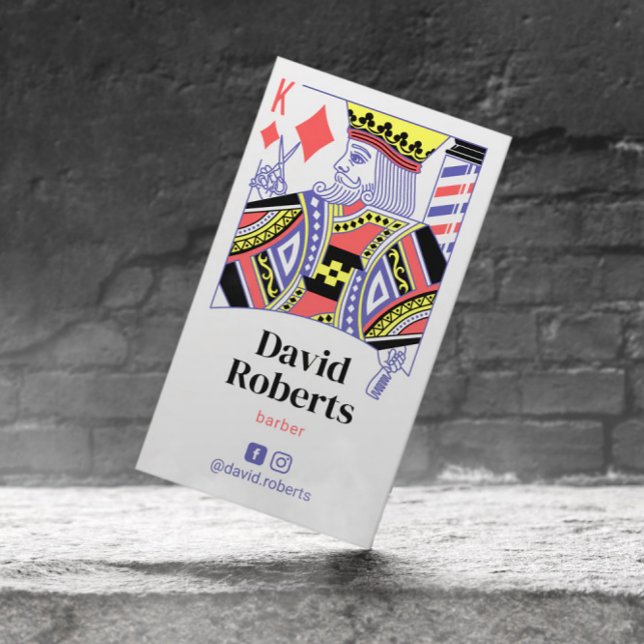 Barber King of Diamonds Hair Stylist Hairdresser B Business Card (Creator Uploaded)