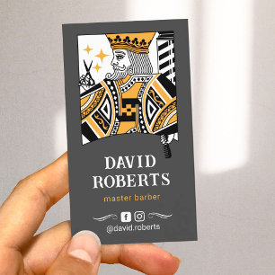 Barber King Playing Card Black & Gold Hair Stylist