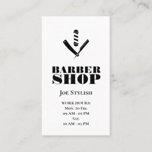 Barber logo black and white business card