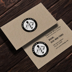 Barber logo sign professional barbershop  business card