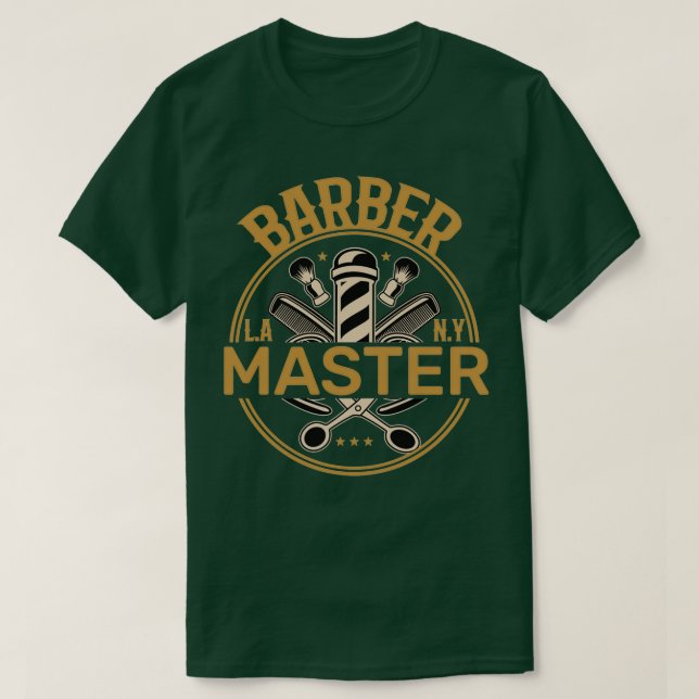 Barber master with scissor and combs T-Shirt (Design Front)